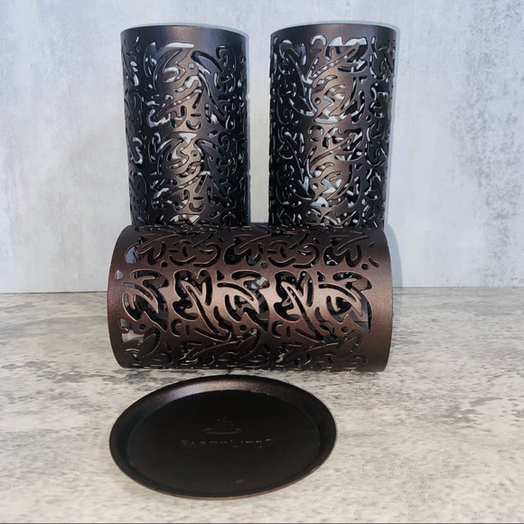 PartyLite Pillar Candle Decor set of 3 EUC - Picture 4 of 5